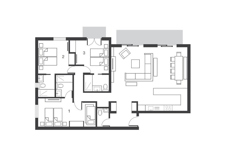 No.1 Aspen House Val d’Isere Floor Plan 1